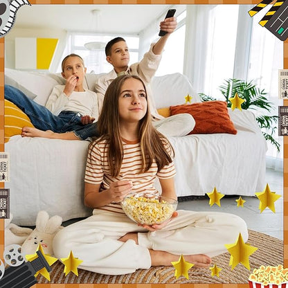 70 Pcs Star Centerpieces for Movie Night Party Decorations 3D 2025 Graduation Table Decor 3 Sizes 8" 5" 3" Red Carpet Film Show Theme Birthday Party Back to School Table Decor （Gold）