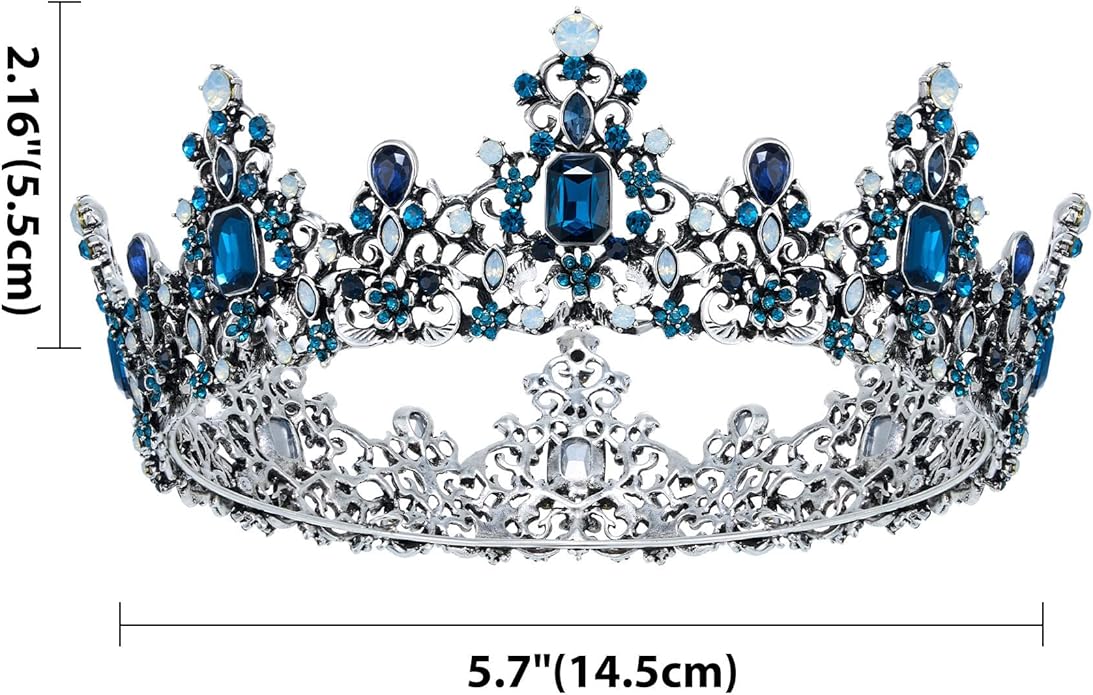 SWEETV Queen Crown for Women - Baroque Wedding Tiaras and Crowns,Jeweled Tiara Crown,Prom Birthday Halloween Hair Accessories