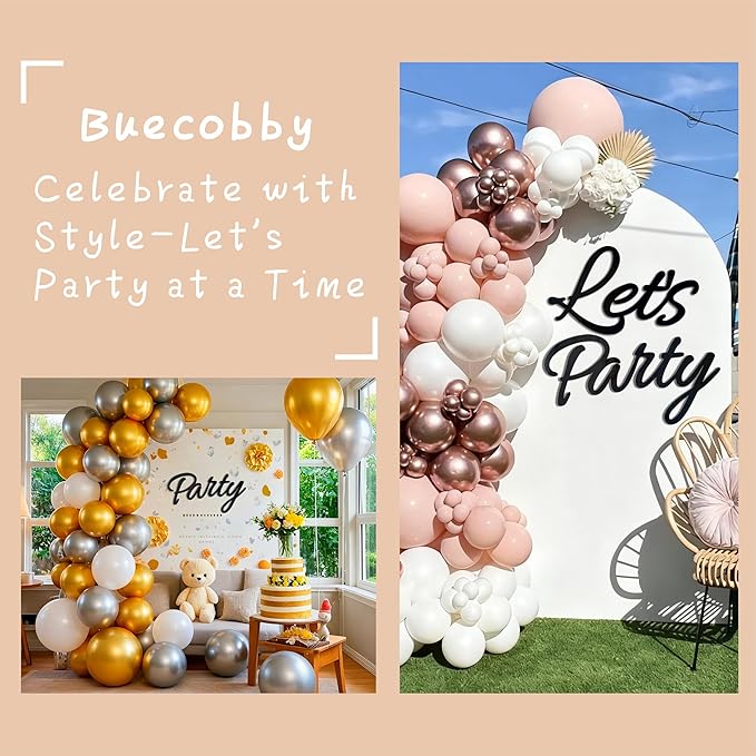 Let's Party Sign for Backdrop Decor Waterproof Lettering for Balloon Arch Garland Birthday Wedding Baby Shower Graduation Bachelorette Party Christmas Celebrate Decorations (Black)