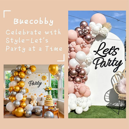Let's Party Sign for Backdrop Decor Waterproof Lettering for Balloon Arch Garland Birthday Wedding Baby Shower Graduation Bachelorette Party Christmas Celebrate Decorations (Black)