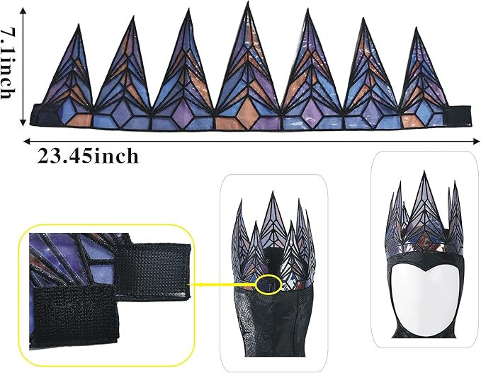 Advanced Crown - Highly Realistic for Evil Queen Tiara, Halloween Cosplay Party, Snow Stage Costume Accessories, Premium Gothic Headpiece, 23.5" x 7.2"