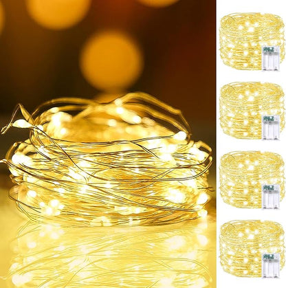 2 Pack Total 40FT 120LED Fairy Lights Battery Operated with Rmote, Waterproof Twinkle Lights with Timer Indoor Outdoor, Cuttable String Light for Bedroom, Classroom, Wedding, DIY, Christmas Decor