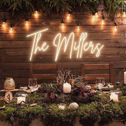 Custom Neon Signs, Personalized Large Led Neon Lights Sign,Neon Sign Customizable for Wall Decor Wedding Birthday Party Bedroom Bar Shop Name Logo Lights (Optional 16" to 60") (2 Lines)