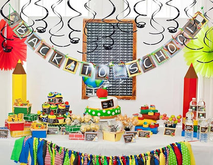 30 pcs Black Hanging Swirls Decorations Swirl Party Decorations Plastic Party Streamer for Ceiling, 26"
