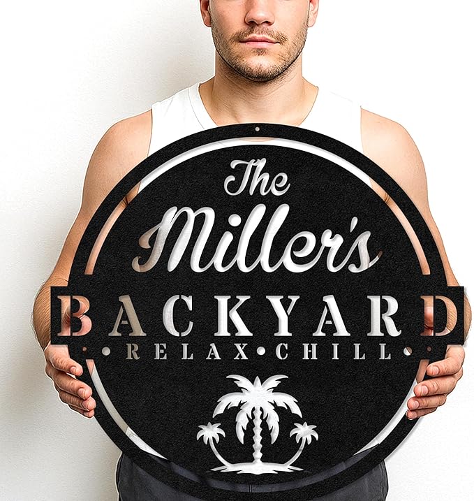Personalized BBQ Camp Metal Sign, Custom Grill Name Cut Wall Art for Outdoor Kitchen, Rustic Backyard Cooking Decor