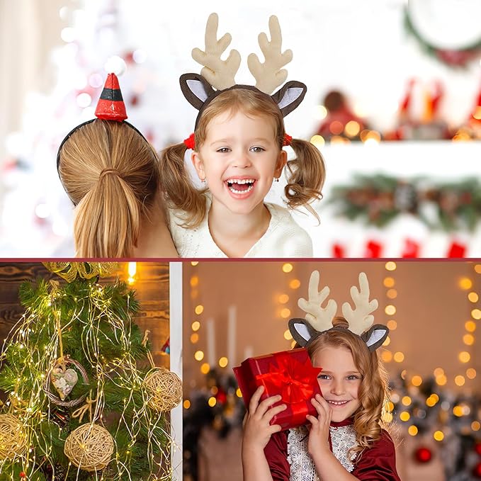 DIVINA VITAE Christmas Reindeer Antlers Headband Cute Antler Headband Headpiece Womens Deer Antlers Costume
