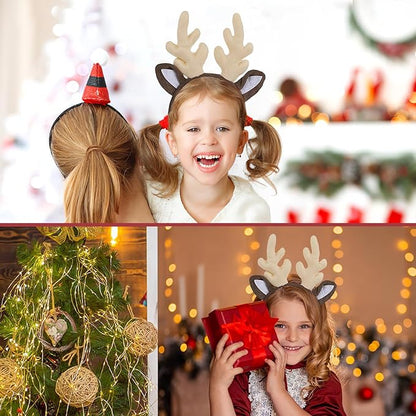 DIVINA VITAE Christmas Reindeer Antlers Headband Cute Antler Headband Headpiece Womens Deer Antlers Costume