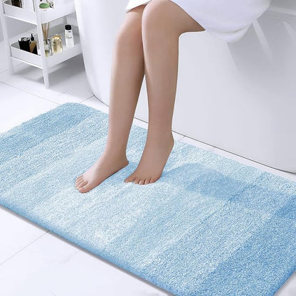 OLANLY Bathroom Rugs Mat 40x24, Extra Soft Absorbent Microfiber Bath Rugs, Rubber Backing, Quick Dry, Machine Washable Bath Mats for Bathroom Floor, Tub and Shower, Home Decor Accessories, Sky Blue