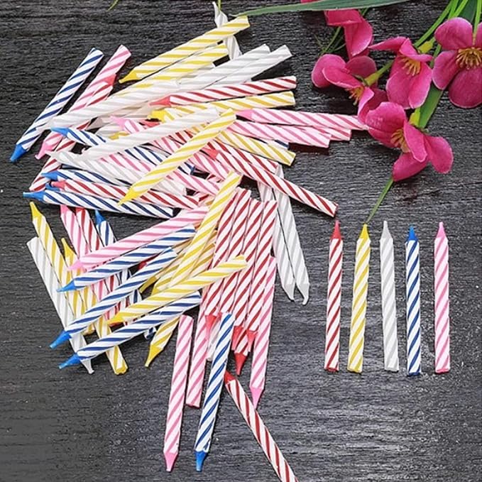 Cwise - 140 Count Birthday Candles - Spiral Candles for Cake or Cupcake - Celebration Candles - Mega Pack for Cakes - Colorful Birthday Candles