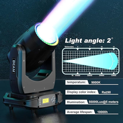 2Pcs 150W Moving Head Lights DJ Lights Spotlights 15 Gobos 13 Colors 16 Channels DMX 512 with Sound Activated for Stage Lighting Wedding Party