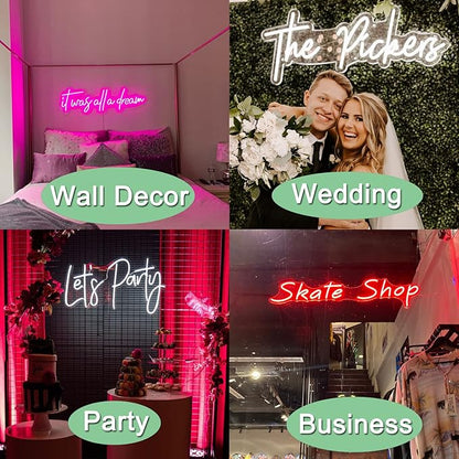 Custom LED Neon Sign Personalized, Binager Name Neon Light Signs Customizable for Kids Boys Girls Room Bedroom Wall Decor, Christmas Gifts, Wedding Birthday Party, Bar Shop Business (14-60inch Large)