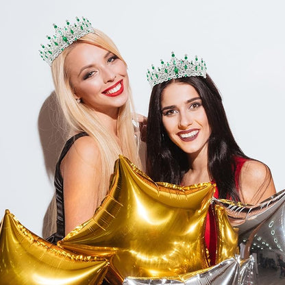 TAROSE Silver Tiaras for Women and Girls, Crystal Gold Crowns for Women, Hair Accessories for Bride/Halloween/Prom/Birthday