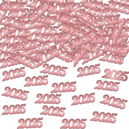 KatchOn, Shiny Rose Gold 2025 Grad Confetti - Pack of 500 | Rose Gold Graduation Confetti Class of 2025 | Pink Graduation Decorations 2025 | Prom Decorations 2025