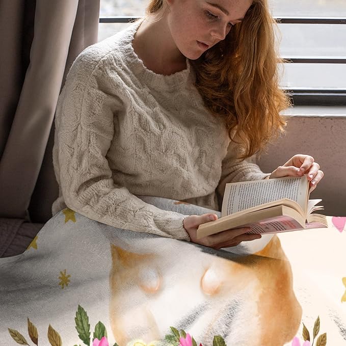 Just A Girl Who Loves Hamsters Blanket Lightweight Cozy Flannel Fleece Throw Blanket Best Gift Home Decor for Bed Couch Outdoor Camping 80"x60" Queen for Adults