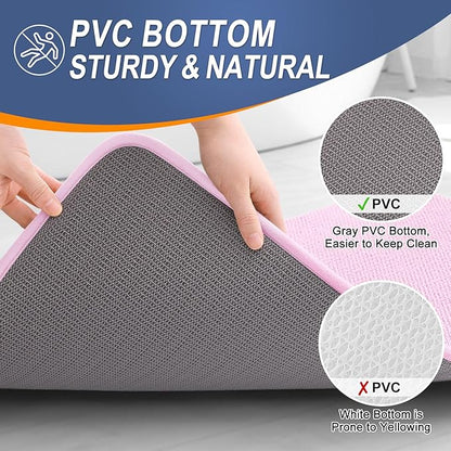 OLANLY Thick Memory Foam Bath Mat Rug 30x20, Extra Soft Absorbent Bathroom Rug, Quick Dry Bath Mats, Non-Slip, Machine Washable Carpet for Bathroom, Tub and Shower, Home Decor Accessories, Pink
