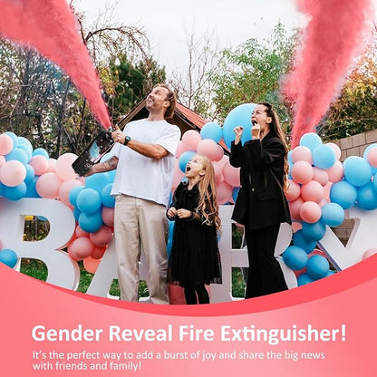 SRG Giant Gender Reveal Fire Extinguisher Color Blaster | 2 Packs Baby Girl Pink Gender Reveal Extinguisher | Pink Smoke for Gender Reveal Party & Ideas - Blasts 20+ Feet (Pink)