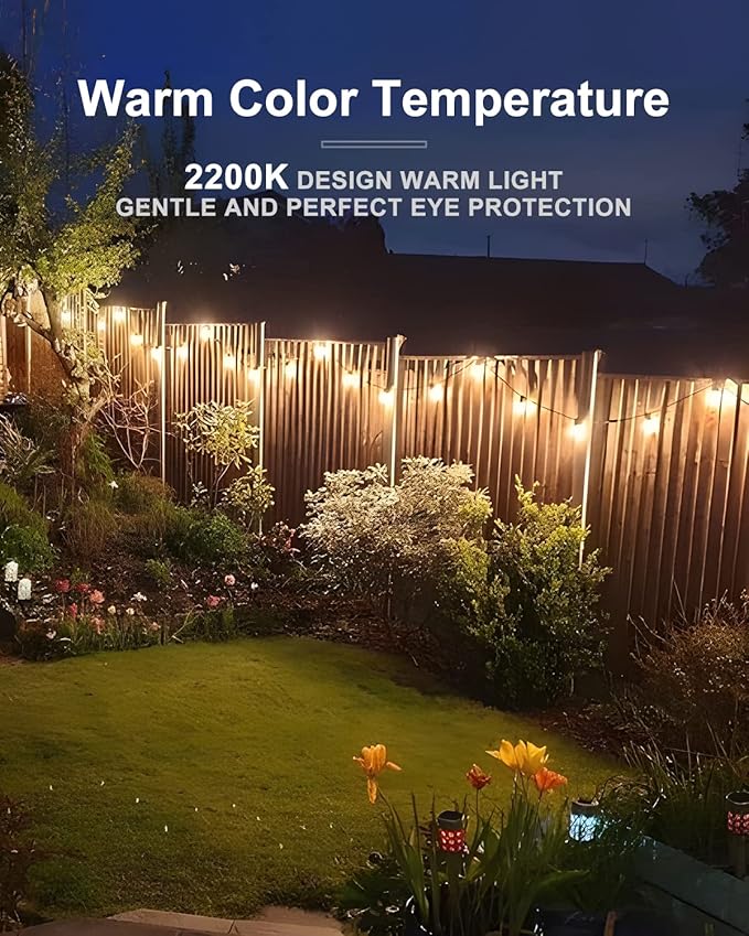 Lightdot LED Outdoor String Lights 500FT Patio Lights with 160 Shatterproof ST38 Vintage Edison Bulbs, Outside Hanging Light Waterproof for Porch, Deck, Garden, Backyard, Balcony, Dimmable- ETL Listed