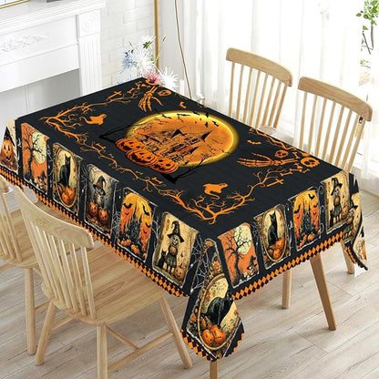 Eikione Rectangular Tablecloth 152x220inch, Halloween Grimace Tablecloth Waterproof and Wrinkle-Free, Table Covers, Summer Decorations for Home Dining