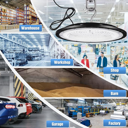 20 Pack 200W UFO Led High Bay Light Fixture,120VAC,30800LM,5000K Daylight Commercial Shop Bay Lighting,[850W MH/HPS Equiv.] US Plug Area Lighting for Warehouse/Barn/Gym/Factory/Workshop