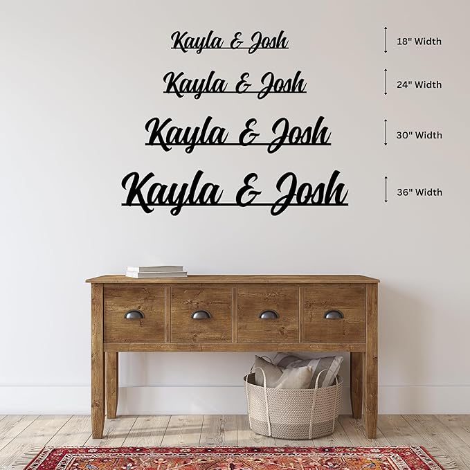 Personalized Metal Couples Sign – Custom Romantic Home Décor Featuring Two Names, Elegant Bedroom Accent for Weddings, Anniversaries, or Engagement Celebrations