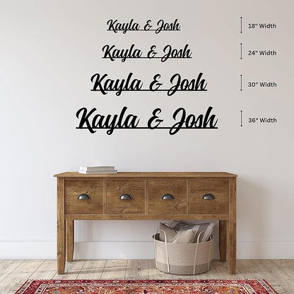 Personalized Metal Couples Sign – Custom Romantic Home Décor Featuring Two Names, Elegant Bedroom Accent for Weddings, Anniversaries, or Engagement Celebrations
