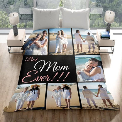 Mothers Day Personalized Gifts from Daughter Custom Blankets with Photos and Text Multiple Colors Sizes Soft Flannel Gifts for Women Birthday Gifts for Mom
