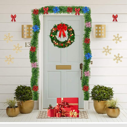 3 Pack 50 Foot Soft Christmas Garland, Non-lit Christmas Garland Ideal for Indoor and Outdoor Decor, Green Tinsel Garland for Holiday Wedding Party Decoration