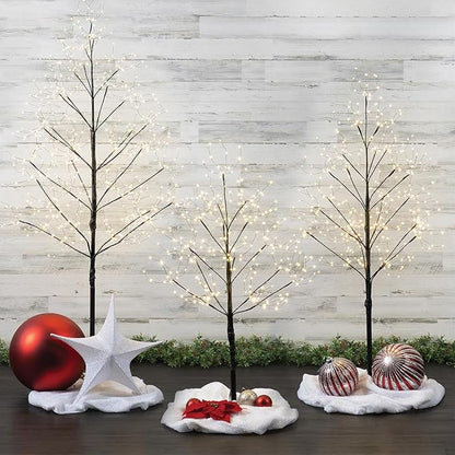 4 Ft Black Fairy Light Tree Artificial Tree Bedrom Décor Black Home Decor, 390 Warm White LED Lights