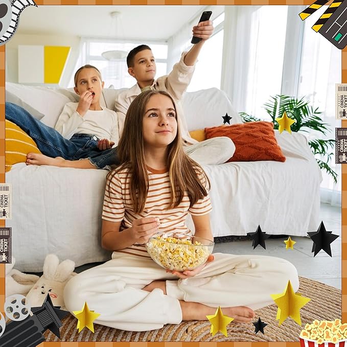 70 Pcs Black and Gold Star Centerpieces Black and Gold Party Birthday Decorations 3D 2025 Graduation Table Decor 3 Sizes 8" 5" 3" Red Carpet Film Show Theme Engagement Anniversary Supplies