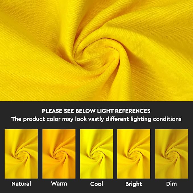 Encasa XO Sunbeam Yellow Cloth Napkins Set of 6, 17"x17" | Solid Color Cotton Dinner Napkins | Washable & Reusable Napkins for Dining Table Fall Decoration, Holiday & Christmas Festivals