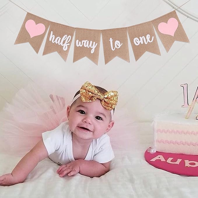 Half Birthday Banner - Its My 1/2 Birthday, Decorations, Burlap Banner, 6 Month Photo Prop, Best Party Supplies