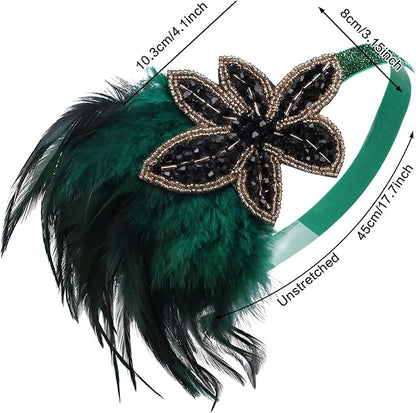 1920S Headband For Women Feather 20s Gatsby Headpiece Flapper Headband for Girl