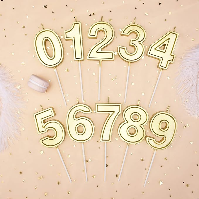 PHD CAKE 2.76 Inch Luxe Gold 1 Number Birthday Candles, Gold Number Candle, Cake Number Candles, Party Celebration