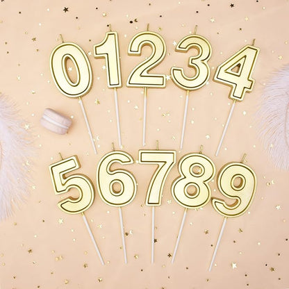 PHD CAKE 2.76 Inch Luxe Gold 6 Number Birthday Candles, Gold Number Candle, Cake Number Candles, Party Celebration