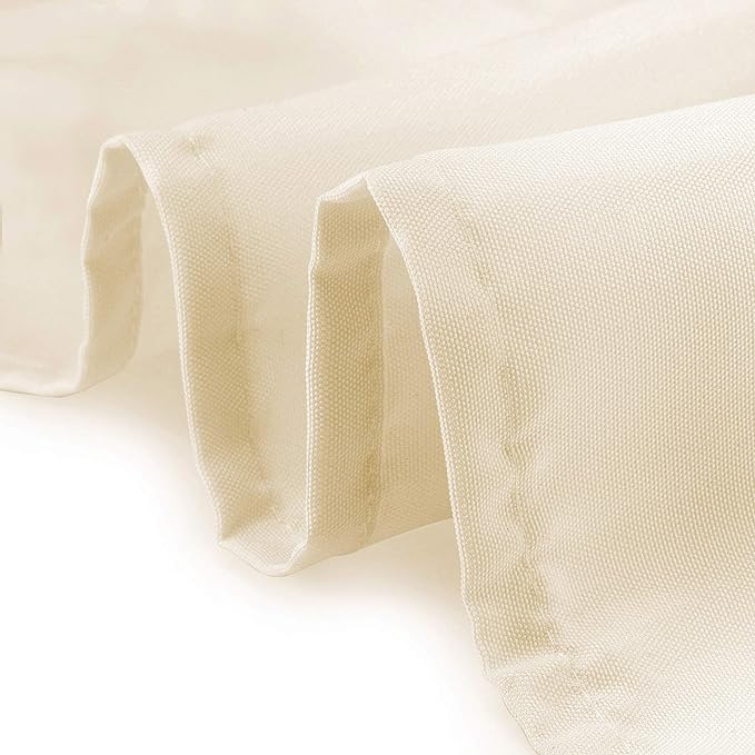 Lann's Linens - 10 Premium 120" Round Tablecloths for Wedding/Banquet/Restaurant - Polyester Fabric Table Cloths - Ivory