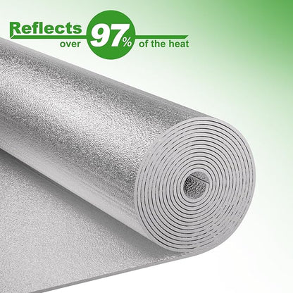 Reflective Insulation Sheet, Window Insulation for Winter, Aluminum Foil Cotton Layer for Keep Warm, 59"（W) x 99"Window Insulation Kit