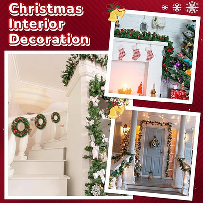 150 ft Green Christmas Garland Decorations Artificial Greenery 3.5" Wide Pine Garland PVC Soft Christmas Decorations for Indoor Outdoor Tree Stair Banister Fireplaces, 3 Pcs, 49 ft Each