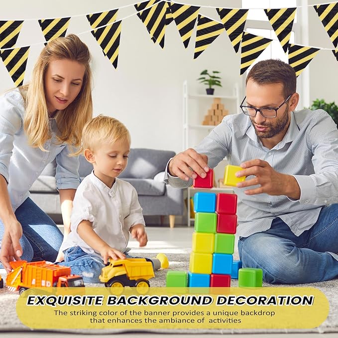 100 Feet Pennant Banners Flags 75 Solid String Triangle Flags for Grand Opening, Carnival Theme Birthday Party Decoration Outdoor Events Classroom Decoration (Yellow Black)