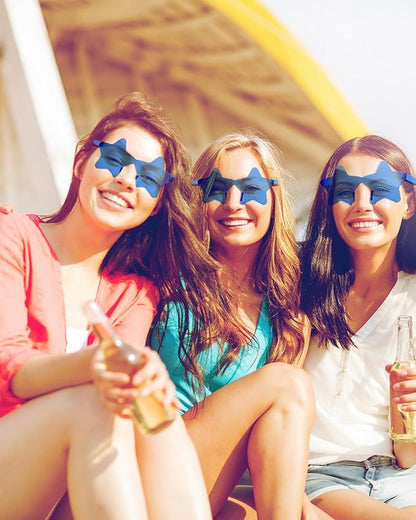 PLULON Star Sunglasses for Women Girls, Color Rimless Star Shaped Sunglasses Bulk for Adults Beach Birthday Swim Pool