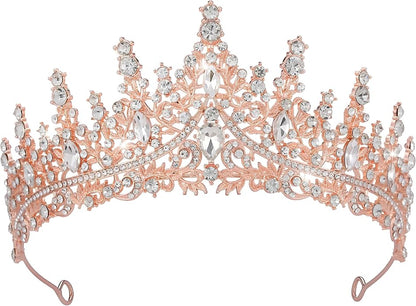 Crystal Tiara Crown for Women, Rhinestone Queen Headband Wedding Bridal Hair Accessories, Princess Crown for Birthday Prom Quinceañera Party Pageant Halloween Cosplay