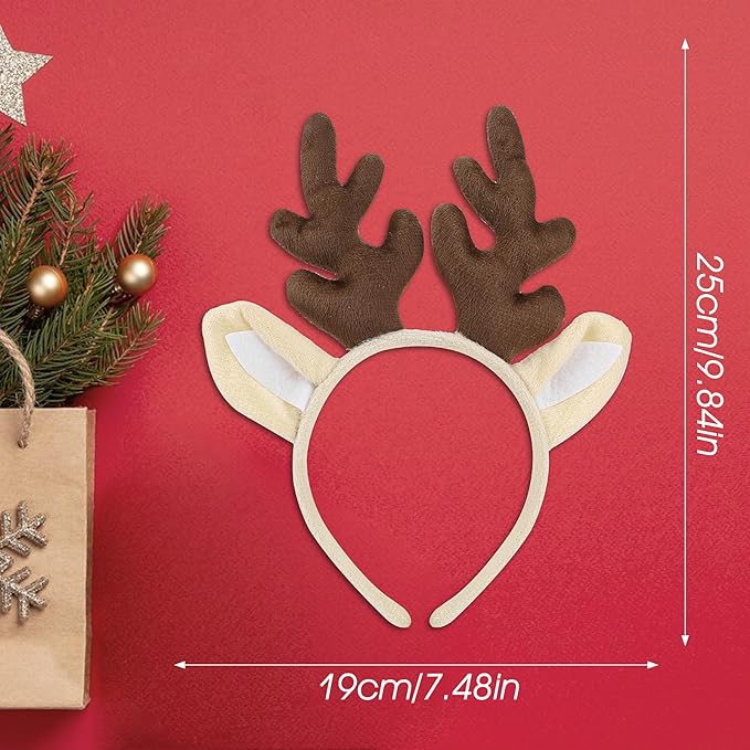 DIVINA VITAE Christmas Reindeer Antlers Headband Cute Antler Headband Headpiece Womens Deer Antlers Costume