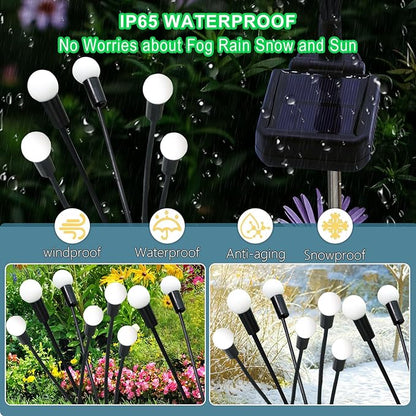 Kohlrabi Solar Garden Lights Outdoor, 4 Pack 40 LED Solar Firefly Lights Waterproof, Sway by Wind, Swaying Light for Yard Patio Backyard Garden Planter Flower Bed Pathway Outdoor Decoration