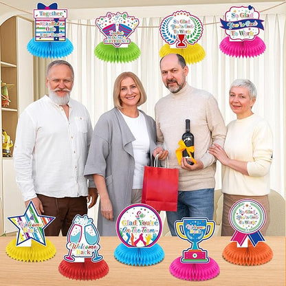 9pcs Colorful Welcome Back to Work Decorations Office Welcome Back to Work Centerpieces for Table So Glad You're on The Team Office Party Decorations Supplies for Employee Anniversary
