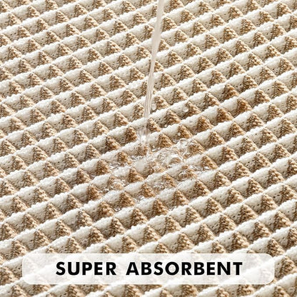 MIULEE Set of 2 Waffle Bathroom Rugs, Boho Bath Rugs Non Slip Washable, Super Absorbent Bath Mats, Ultra Soft Rubber Backed Shower Mats for Bathroom Floor, Tub, Brown & White, 17"x24"+18"x30"