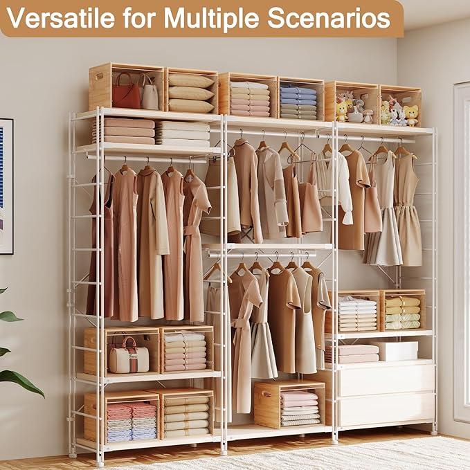 Acrylic File Organizer with Lid, Bamboo File Box with Handle, Hanging File Folder Organizer, Portable Filing Organizer File Crate Storage Box for Home Office Classroom, Letter Size