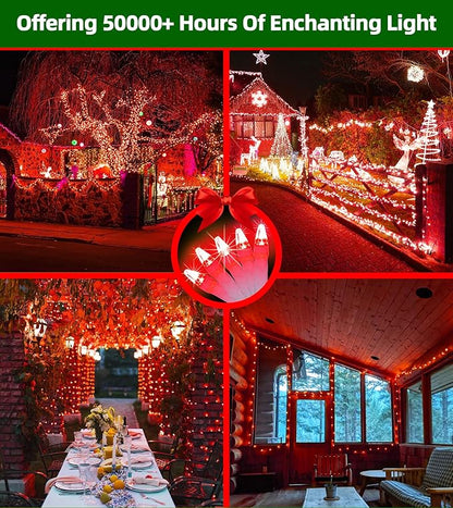 750 LED Chrstmas Lights, 240ft Outdoor Christmas String Lights with 12 Modes, Red LED String Lights with Timer Dimmable Waterproof for Tree Fence Garden Xmas Wedding Party Decor Red