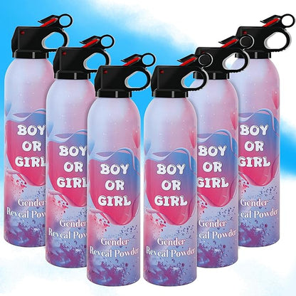 6 Pack Blue Gender Reveal Powder for Baby Boy, Color Powder or Dust for Gender Announcement Idea, Baby Shower Decoration, Supply, Party