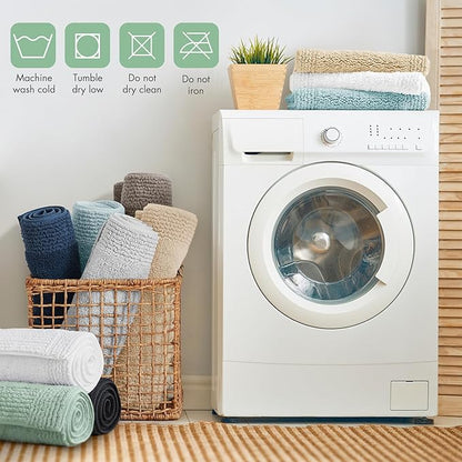 Madison Park Splendor Reversible 100% Cotton Tufted Bathroom Rug-3000 GSM Hotel Quality Luxurious Plush Medium Pile Bath Mat Absorbent, Quick Dry, Shower Room Décor, 24x60 Green