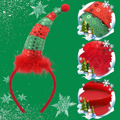 BQTQ 12 Pieces Christmas Headbands Xmas Party Costume Headband for Christmas Holiday Favor