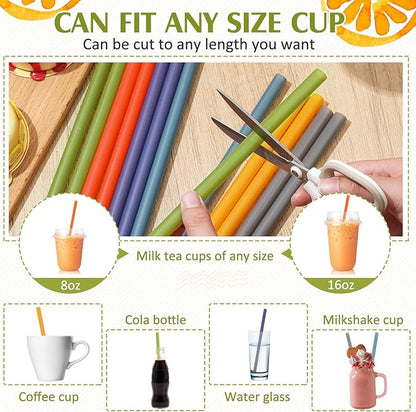 Tessco for you 600 Pcs 9.84 Inch Jumbo Smoothie Straws Bulk Large Plastic Disposable Bubble Tea Straws Wide-Mouthed Individually Wrapped for Tall Homemade Milkshakes Drinking(Colorful)